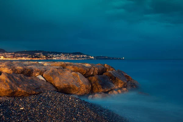 Französisch Riviera Der Nacht Schön Frankreich — Stockfoto