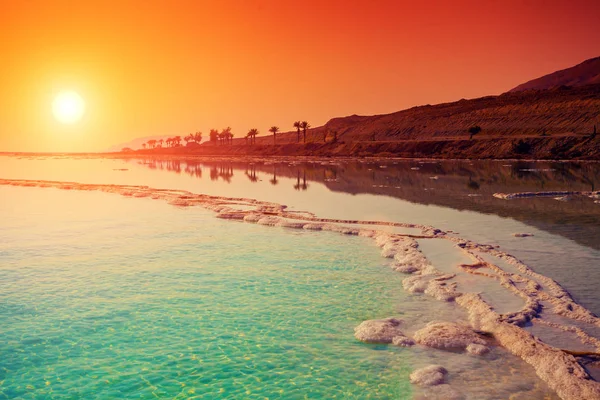 Sonnenaufgang Über Dem Toten Meer — Stockfoto