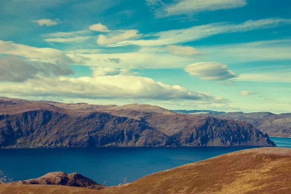 Utsikt Över Fjorden Vacker Natur Norge Arctic Bay Mageroya Nordkapp — Stockfoto