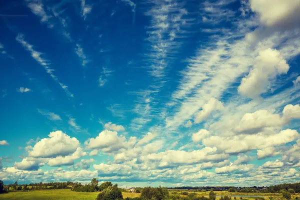 Céu Azul Nublado Bela Paisagem Nublada — Fotografia de Stock