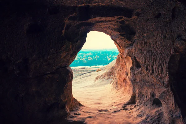 Entrada Caverna Antiga Cidade Caverna Uplistsikhe Geórgia Europa — Fotografia de Stock