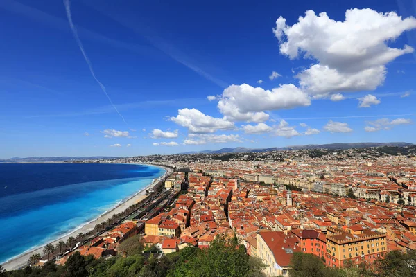Panorámás Kilátás Nyílik Nizza Côte Azur Franciaország Európa — Stock Fotó