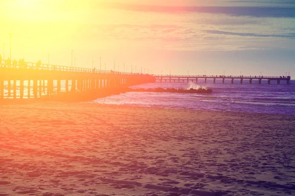 Zonsondergang Boven Zee Palanga Litouwen — Stockfoto