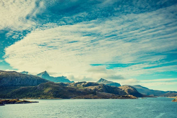 Vista Panorâmica Fiorde Lofoten Islands Noruega — Fotografia de Stock