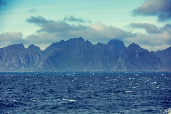 Blick Auf Die Küste Der Berge Schöne Natur Norwegen Lofoten — Stockfoto