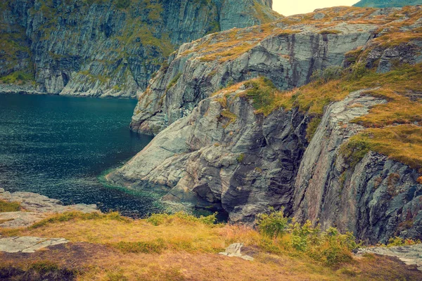 Paysage Montagneux Nord Belle Nature Sauvage Vue Sur Fjord Îles — Photo