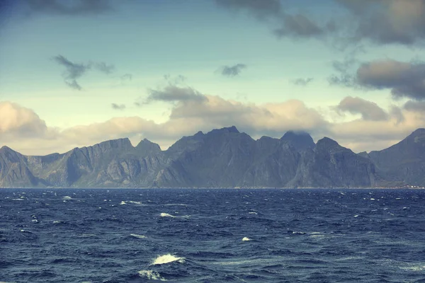 Blick Auf Die Küste Der Berge Schöne Natur Norwegen Lofoten — Stockfoto