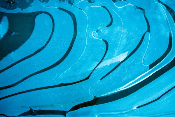 Natürlicher Hintergrund Gefrorenes Wasser Abstraktes Muster Auf Einer Gefrorenen Pfütze — Stockfoto