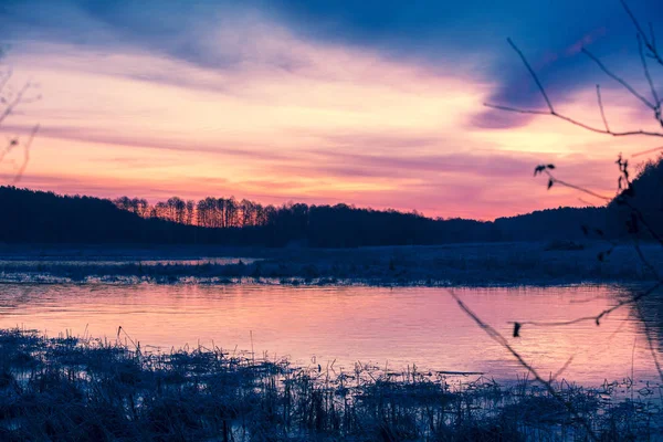 Lakeshore Mattino Presto Ora Prima Dell Alba — Foto Stock