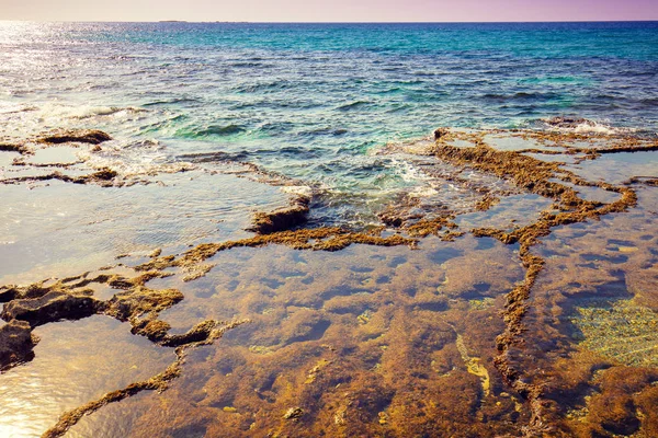 Skalnaté Pobřeží Přírodní Rezervace Rosh Hanikra Izrael — Stock fotografie