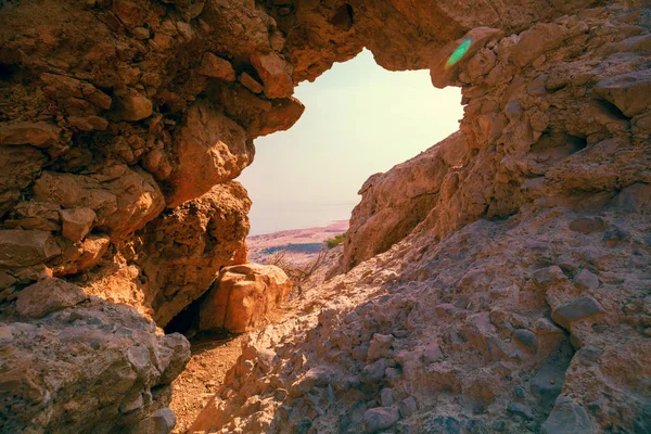Łuk Piaskowcowy Rezerwat Przyrody Ein Gedi Izrael — Zdjęcie stockowe