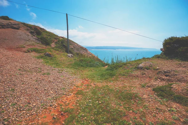 ポルトガル ナザレの山への道 大西洋 — ストック写真