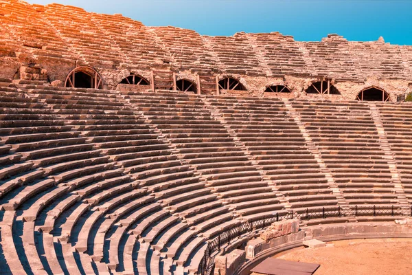 Ruinas Del Antiguo Teatro Side Antalya Turquía —  Fotos de Stock