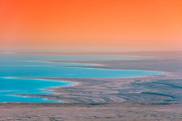 Sonnenaufgang Über Dem Toten Meer Schöne Meereslandschaft — Stockfoto