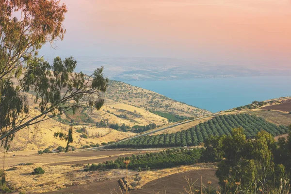Vista Desde Colina Del Mar Galilea Tiberíades Israel — Foto de Stock