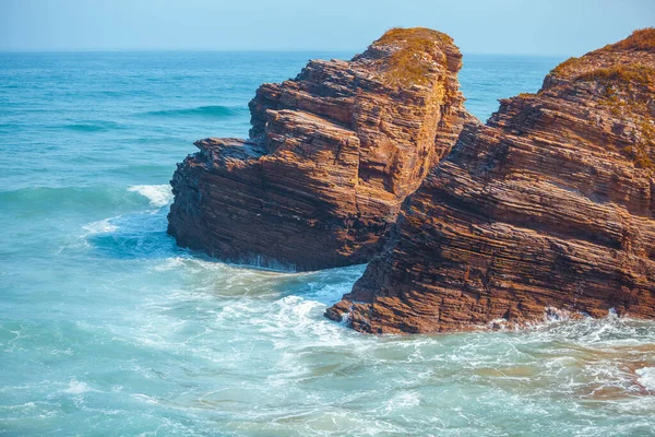 Άποψη Της Βραχώδους Ακτής Φυσικό Τοπίο Rocky Beach Ισπανία — Φωτογραφία Αρχείου