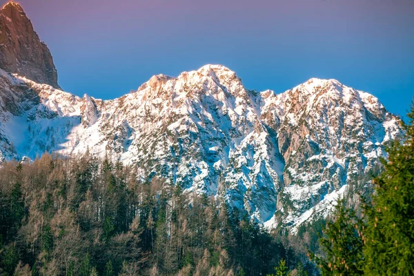 Snowy Top Mountain Triglav National Park Triglavski Narodni Park Slovenia — Stock Photo, Image