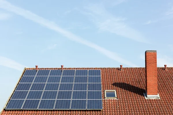 Solar panels on a roof — Stock Photo, Image