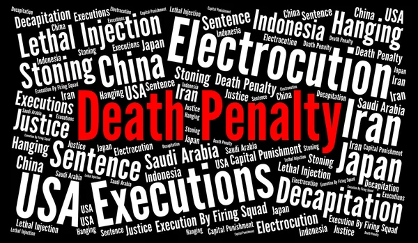 Halálbüntetés szó felhő fogalmát — Stock Fotó