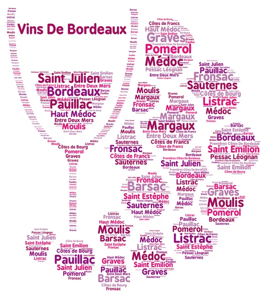 Vino di Bordeaux parola nube — Foto Stock
