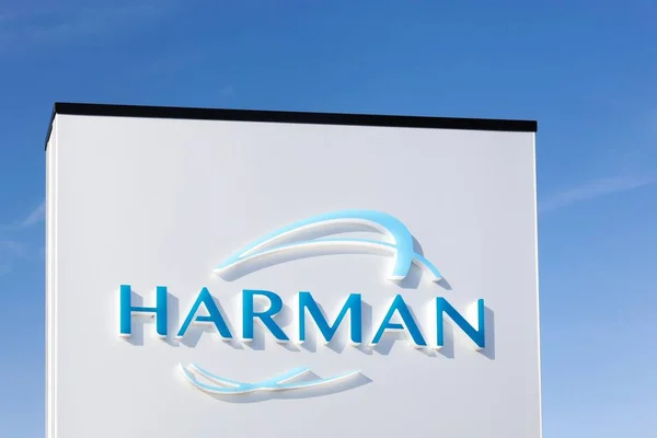 Harman logo on a panel — Stock Photo, Image