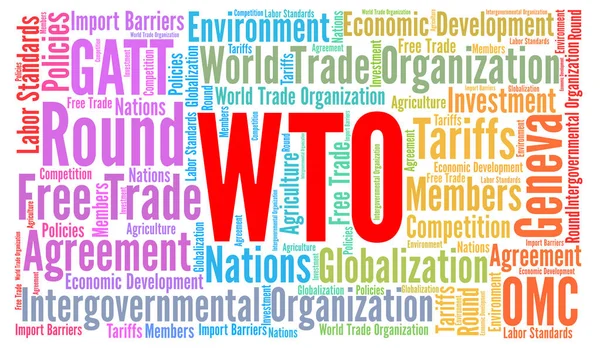 WTO szó felhő fogalmát — Stock Fotó