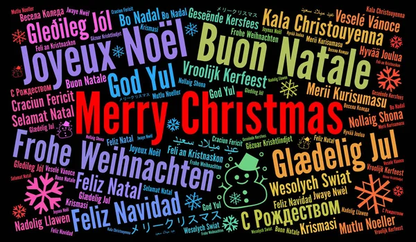 Buon Natale in lingue diverse parola nube — Foto Stock