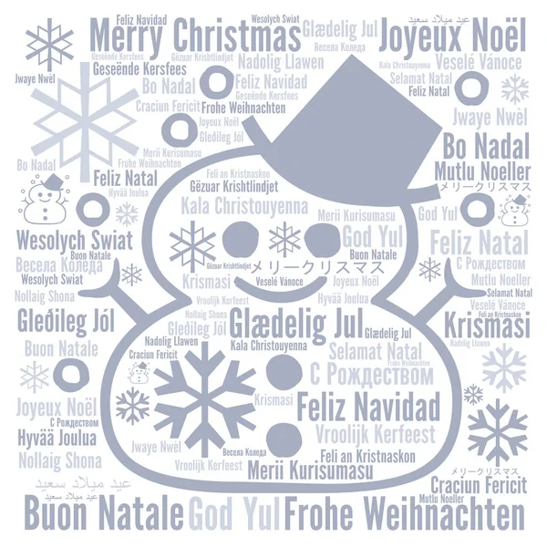 Vrolijk kerstfeest in verschillende talen word cloud — Stockfoto