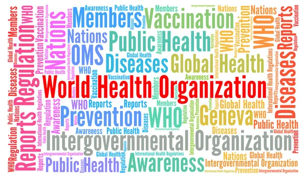 Organización Mundial de la Salud palabra nube — Foto de Stock