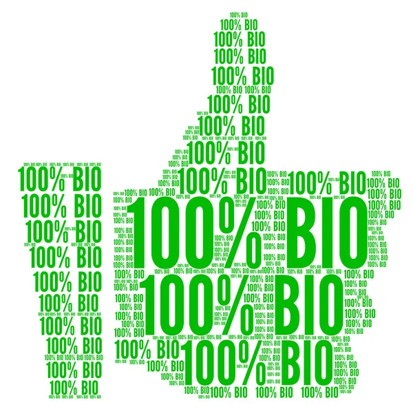 100% bio word cloud — Stockfoto