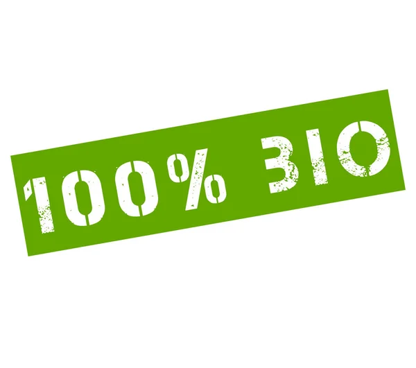 Gumibélyegző címke szövege 100 % bio — Stock Fotó
