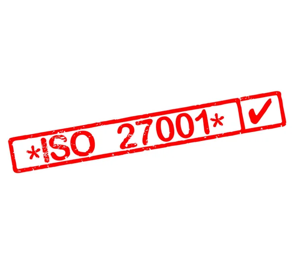 Rubber stempel met tekst Iso 27001 gecertificeerd — Stockfoto