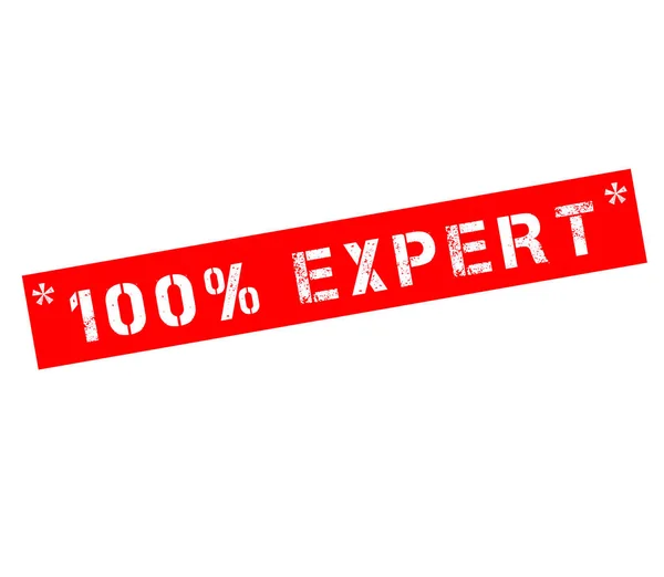 Rubber stempel met tekst 100% expert — Stockfoto