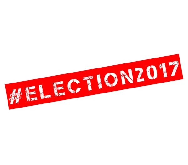Carimbo de borracha com texto Eleição Hashtag 2017 — Fotografia de Stock