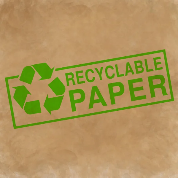 Recyclable paper sign — Stock Photo, Image