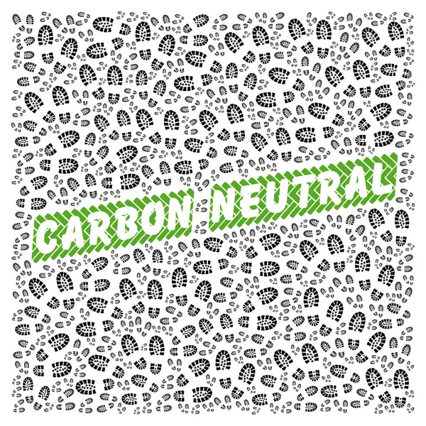 Carbon neutral illustration with footprints