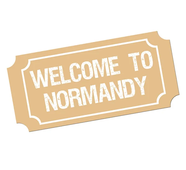 Bilet z tekstem Zapraszamy do Normandii — Zdjęcie stockowe