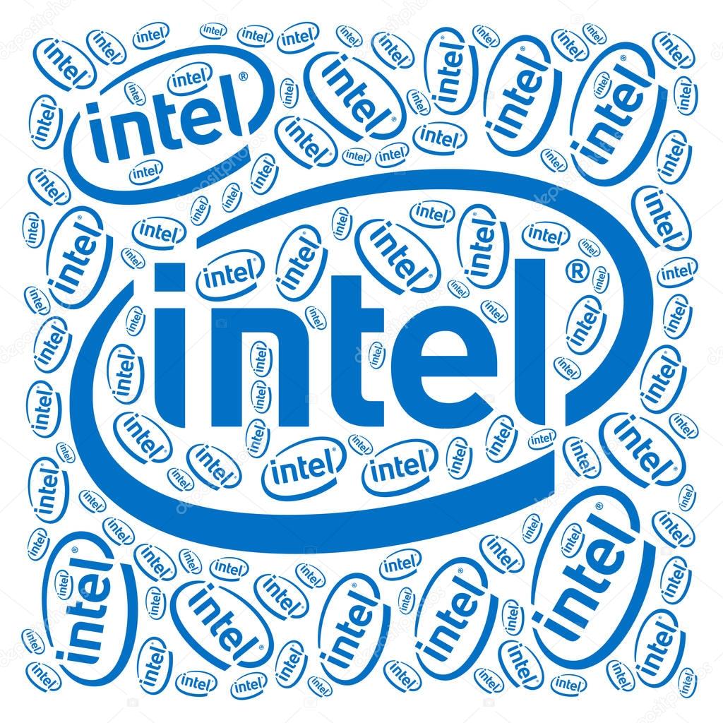 Lyon, France - January 13, 2017: Intel logo concept. Intel is an American multinational corporation and technology company headquartered in Santa Clara, California