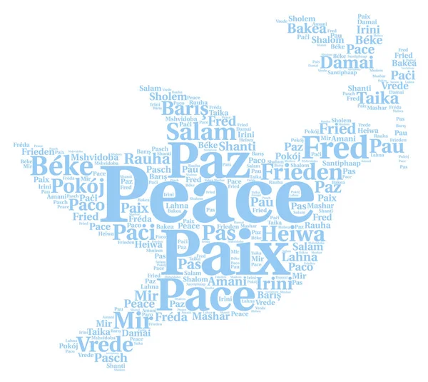 Peace word cloud in different languages — Stock Photo, Image