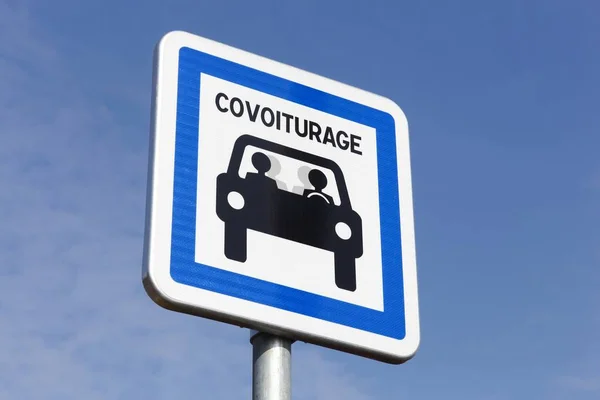 Carpool point panel in Frankrijk — Stockfoto