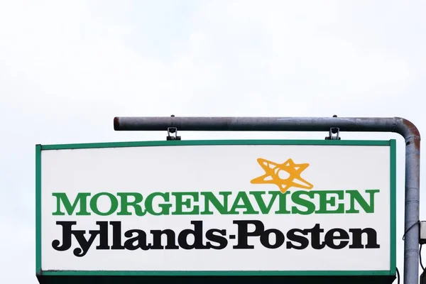 Jyllands posten-Schild auf einer Tafel — Stockfoto