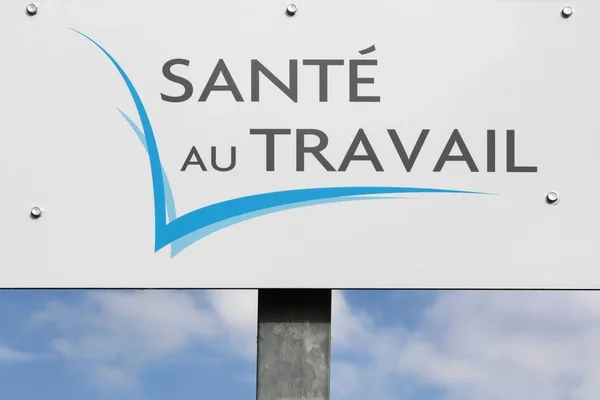 Health at work signboard called in french sante au travail