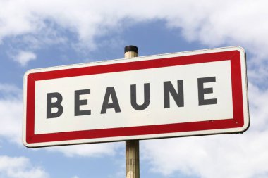 Beaune şehir yol işaret Burgonya, Fransa