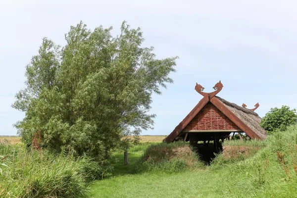 Casa vichinga al porto vichingo di Bork in Danimarca — Foto Stock