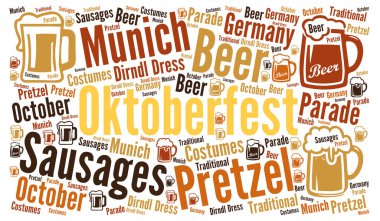 Oktoberfest illüstrasyon kelime bulutu