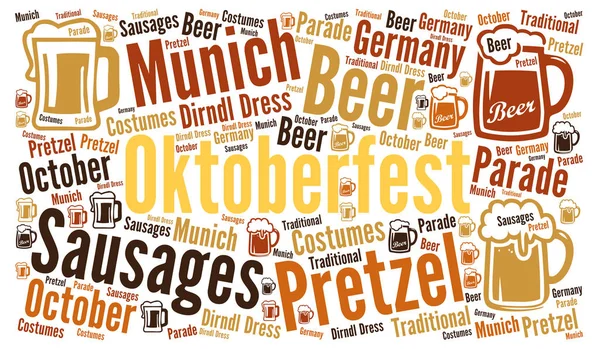 Oktoberfest illustration word cloud — Stockfoto