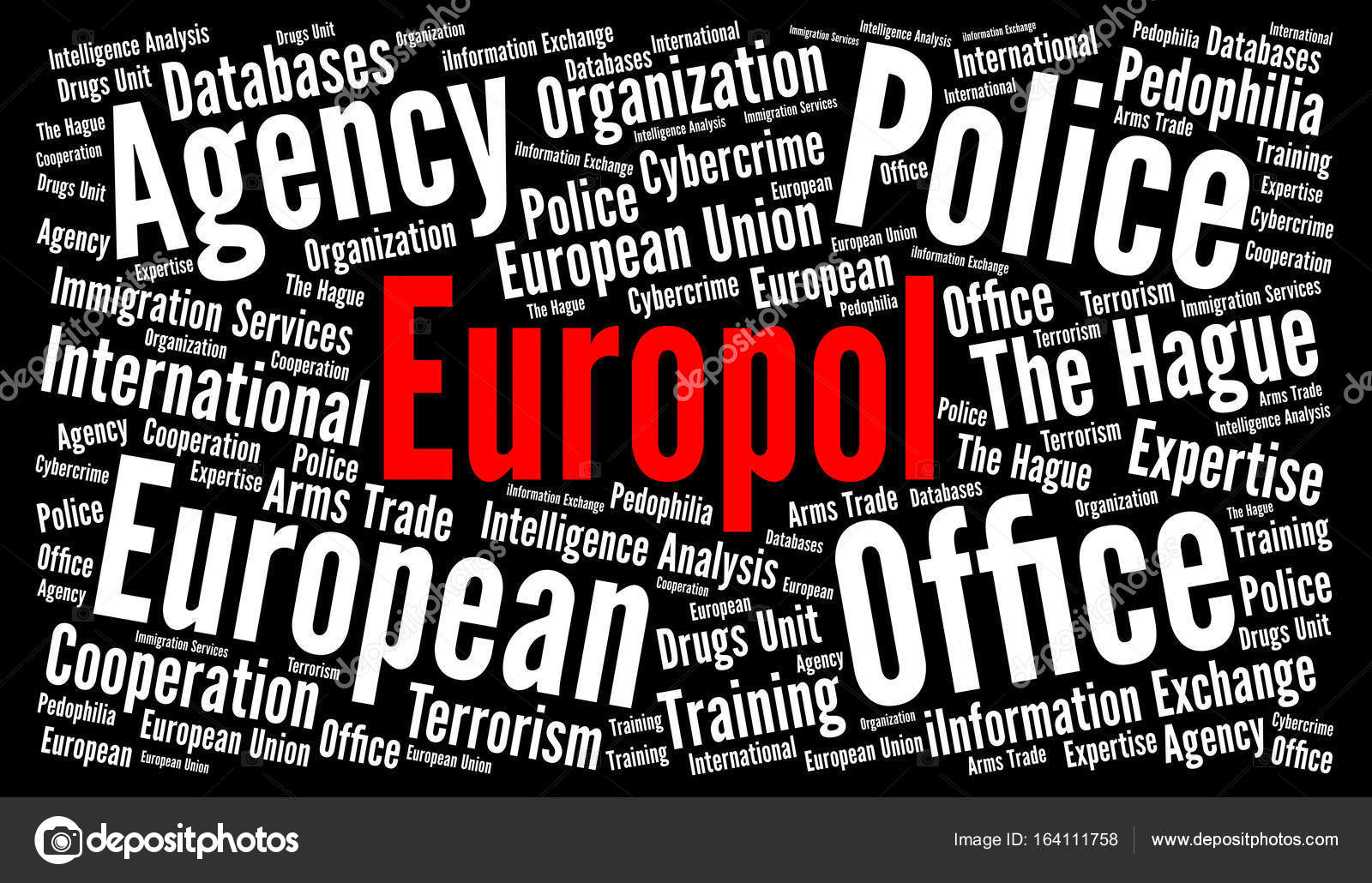 Herunterladen - Europol Word Cloud Illustration — Stockbild Europol-Wortwolke — Stockfoto
