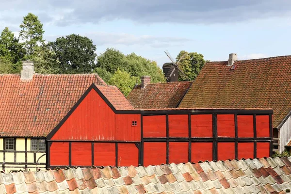 De oude stad in Aarhus, Denemarken Gamle door genoemd in het Deens — Stockfoto