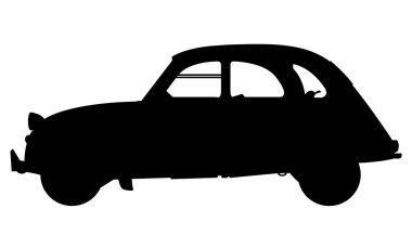 Klasik 2cv citroen siluet çizimi