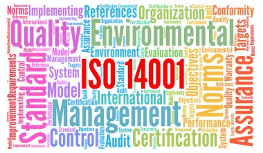 ISO 14001 sertifikasyon kelime bulutu kavramı 